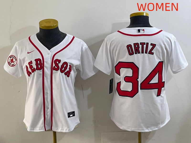 Women 2025 Boston Red Sox #34 Ortiz White Game Nike MLB Jersey style 6